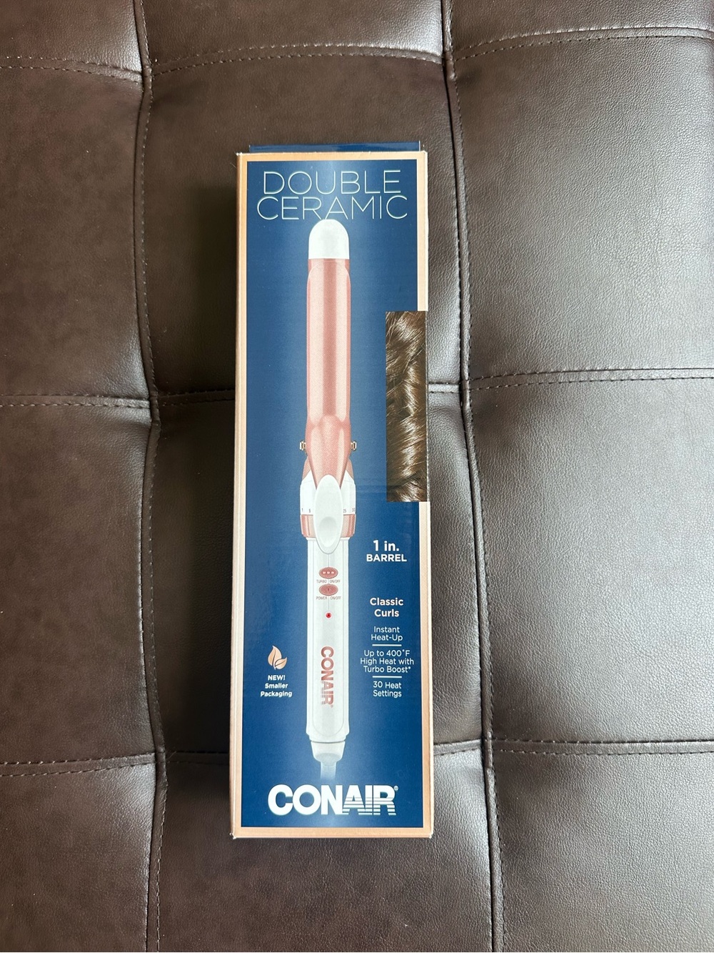 Two (2) Conair Double Ceramic 1" Curling Irons - Rose Gold/White - Picture 4 of 6